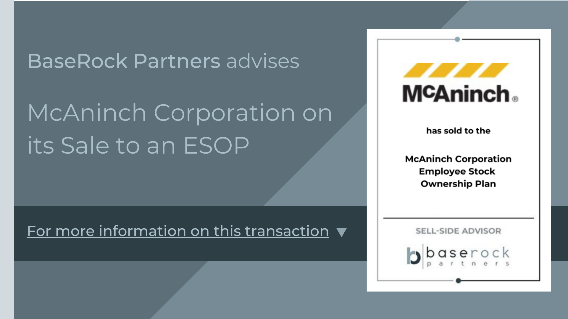 BaseRock Partners Announces Sale of AVR, Inc. to McNamara Contracting