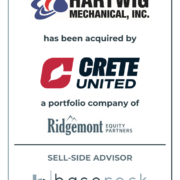 BaseRock Partners Advises Hartwig Mechanical, Inc. On Its Sale To Crete United, a Portfolio Company of Ridgemont Equity Partners