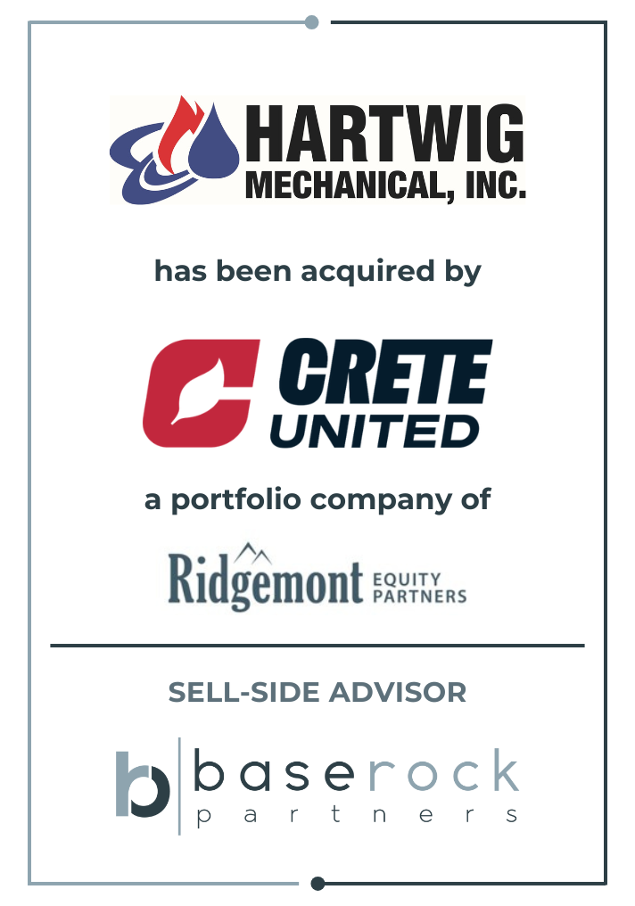 BaseRock Partners Advises Hartwig Mechanical, Inc. On Its Sale To Crete United, a Portfolio Company of Ridgemont Equity Partners