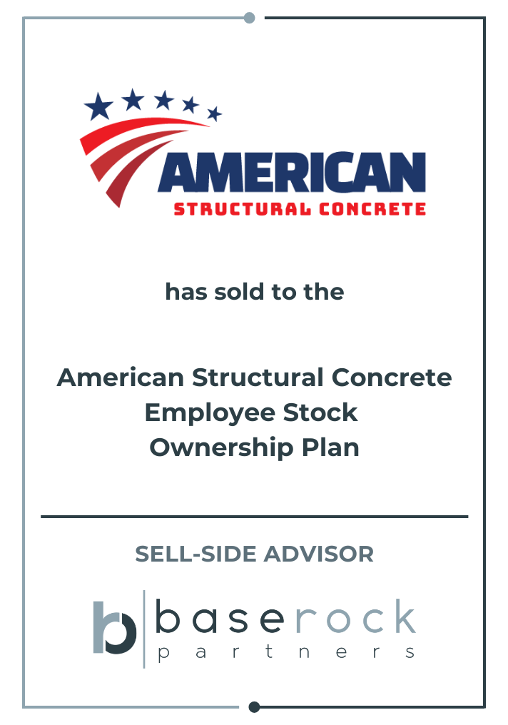 American Structural Concrete has sold to an employee stock ownership plan