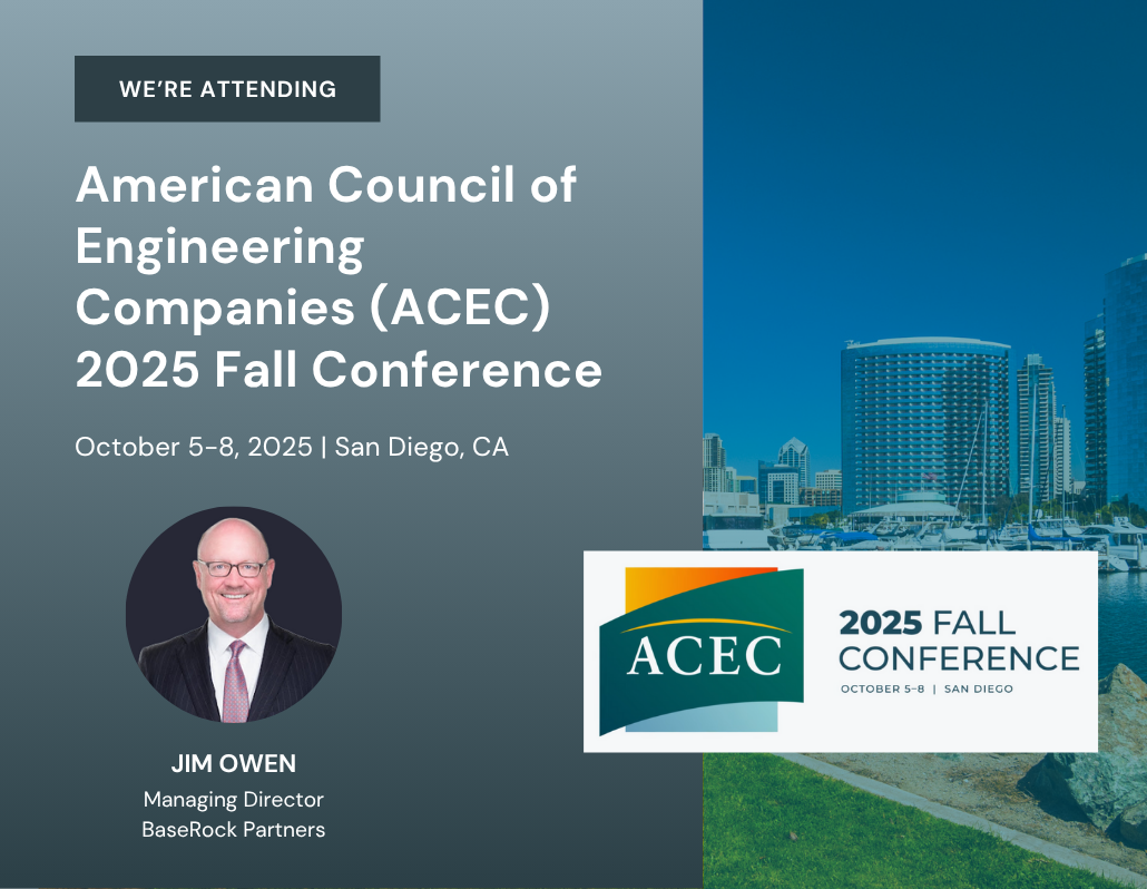 Jim Owen, Managing Director at BaseRock Partners, will attend ACEC 2025 Fall Conference